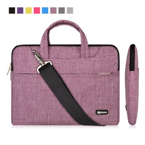 Qishare 13 13.3" Purple Lines Multi-functional Business Briefcase Sleeve/Messenger Bag/ Shoulder bag/Handbag for Acer / Asus / Dell / Fujitsu / Lenovo / Hp / Samsung / Sony (Purple Lines, 13.3'')
