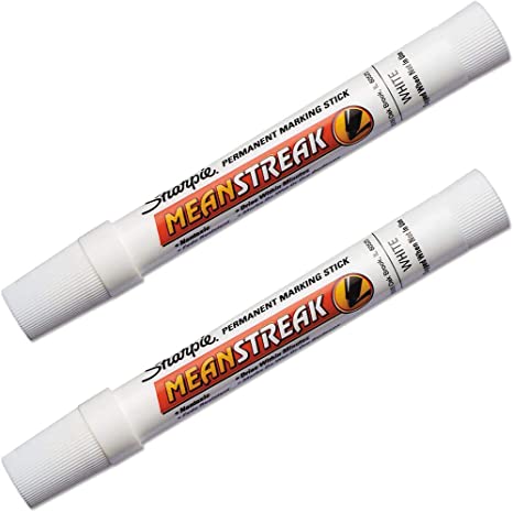 Sharpie : Mean Streak Marking Stick, Broad Tip, White -:- Sold as 2 Packs of - 1 - / - Total of 2 Each