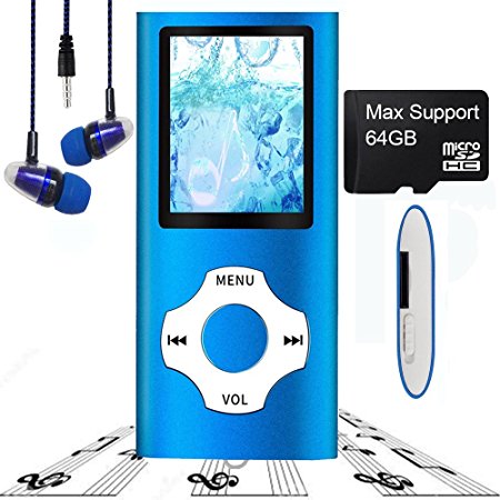 MP3 Player / MP4 Player, Hotechs MP3 Music Player Slim Classic Digital LCD 1.82'' Screen MINI USB Port with FM Radio, Voice record Expandable Up to 64GB