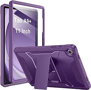 Soke Case for Samsung Galaxy Tab A9 Plus 2023, with Built-in Screen Protector and Kickstand, Rugged Full Body Protective Cover for Galaxy Tab A9  11 Inch Tablet [SM-X210/X216/X218],Purple