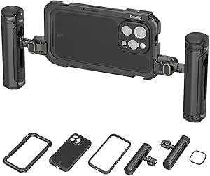 SMALLRIG Phone Video Cage Dual Handheld Kit for iPhone 16 Pro Max, Phone Rig with Wireless Quick Release Side Handle for Video Recording/YouTube/Live Streaming/Vlog - 5005