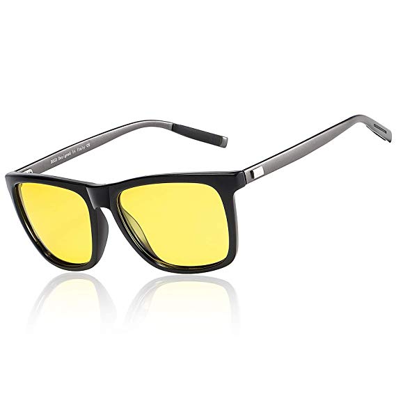 Duco Night Driving Glasses for Headlight Anti-glare Night Vision Glasses With Yellow Lenses 3029