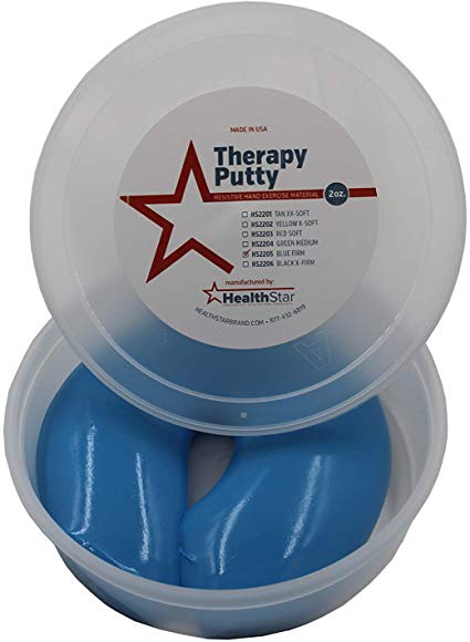 Therapy Putty Resistive Hand Exercise Putty, 2 Ounce Blue Firm