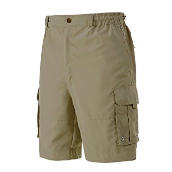 A.WAVE Outdoor Sports Cargo Short Elastic Waist Flat Front Quick Dry