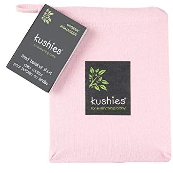 Kushies Organic Jersey Bassinet Fitted Sheet, Light Pink