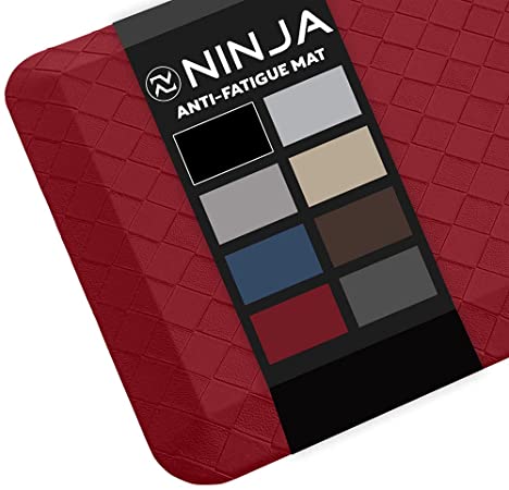 Ninja Brand Premium Floor Comfort Mat, Ergonomically Engineered, Extra Support Floor Pad, Commercial Grade Rug for Kitchen, Gaming, Office Standing Desk Mats, 20x39 Inches, Smoldering Red