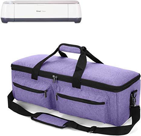 Yarwo Craft Tote Bag Compatible with Cricut Explore Air, Air 2, Maker and Silhouette Cameo 3, Tool Carrying Case for Cutting Machine and Supplies, Purple(Bag Only)
