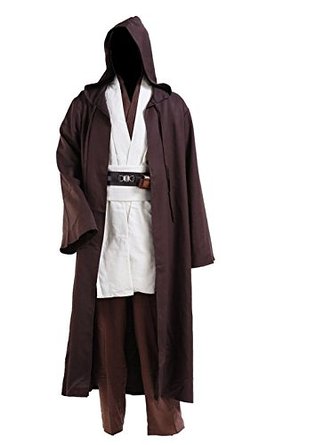 firecos Star Wars Kenobi Jedi TUNIC Hooded Robe Costume Cosplay Male Size L