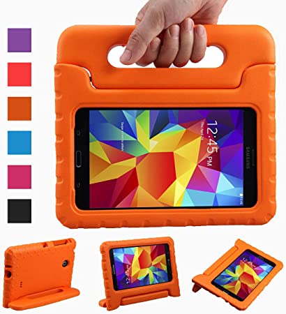 NEWSTYLE Shockproof Light Weight Kids Case with Protection Cover Handle and Stand for Samsung Galaxy Tab 4 7-inch, SM-T230, SM-T231, SM-T235 - Orange (Not Fit Other Models)