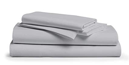 800 Thread Count 100% Egyptain Cotton Sheet King Silver Sheets Set, 4-Piece Long-Staple Combed Cotton Best Sheets for Bed, Breathable, Soft & Silky Sateen Weave Fits Mattress Upto 18'' Deep Pocket