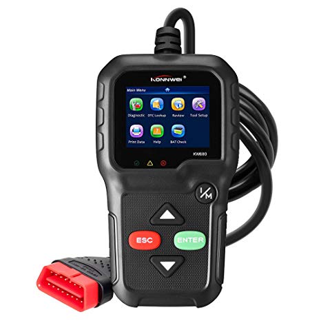 KINGBOLEN KW680 Full OBD2 Function ODB 2 Diagnostic Tool Car Engine Fault Code Reader-Scan Tool for Check Engine Light with O2 Sensor Test and On-board Monitor Test