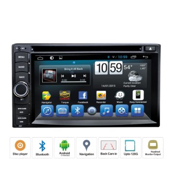 ATOTO Quadcore Android 2Din Car Stereo, 6.2in Touchscreen Entertainment - Indash Multimedia Head Unit w/ FM RDS Radio Tuner, DVD Playback, WIFI, Bluetooth Handsfree, GPS Navigation, and more!