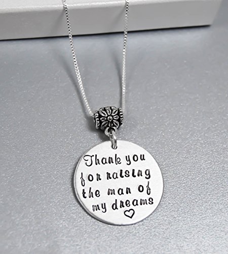 Mother in Law Pendant, Necklace For Mother In Law, "Thank You For Raising The Man Of My Dreams"