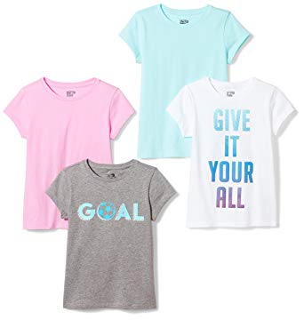 Spotted Zebra Girls' 4-Pack Short-Sleeve T-Shirts