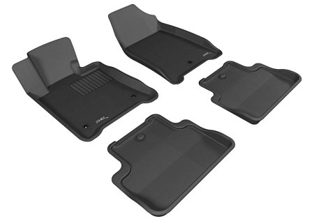 3D MAXpider Complete Set Custom Fit Floor Mat for Select Acura TL Models - Classic Carpet (Black)