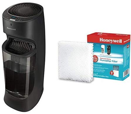 Honeywell Top Fill Digital Humidistat Tower Humidifier, Black with  Humidifier Filter "T" For Use with HEV615 and HEV620