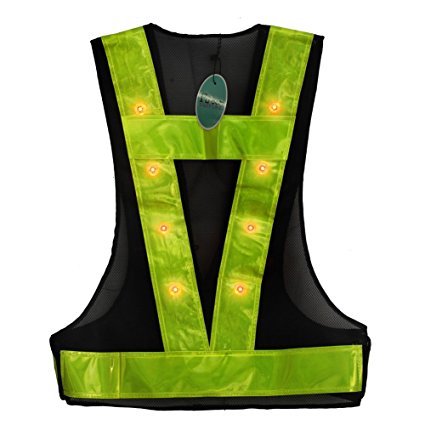 16 LED Light Up Safety Vest With Reflective Stripes