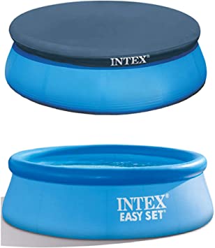 Intex 8ft Above Ground Swimming Pool Cover & Intex 10ft Inflatable Round Pool