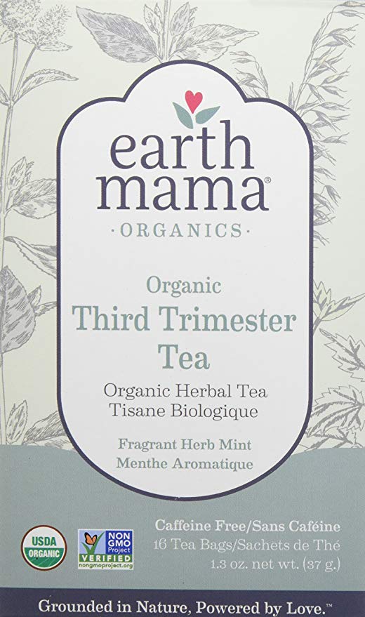 Earth Mama Organic Third Trimester Tea for Pregnancy Comfort and Childbirth Preparation, 16-Count