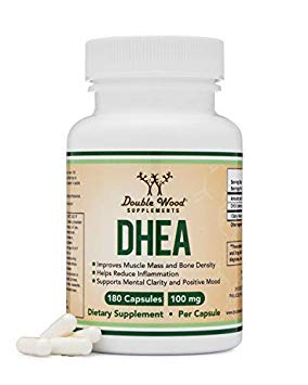 DHEA 100mg – 180 Capsules -Third Party Tested, Made in The USA (Max Strength, 6 Month Supply) for Women and Men by Double Wood Supplements