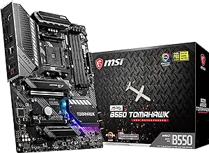 MSI MAG B550 Tomahawk Gaming Motherboard (AMD AM4, DDR4, PCIe 4.0, SATA 6Gb/s, M.2, USB 3.2 Gen 2, HDMI/DP, ATX, AMD Ryzen 5000 Series Processors)