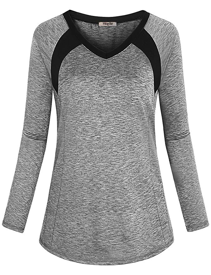 Hibelle Women's Long Sleeve Activewear Yoga Running Workout T-Shirt Tops