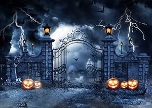 SJOLOON Scary Halloween Backdrop Pumpkin Photo Background for Horrible Halloween Theme Party Decoration 12471 (8x6FT)