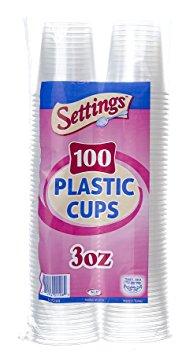 Settings 3 Oz. Disposable Plastic Cups (100 CT)