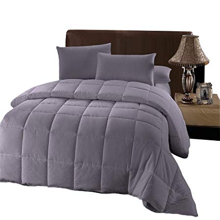 Royal Hotel King/California-King Size Down-Alternative Comforter - Duvet Insert, 100% Down Alternative Fill, Gray