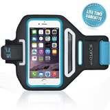 1 DAY SALE iPhone 6 6s  55s5c SPORTS armband - Great for Running Workouts or any Fitness Activity  Sweat Proof - Build in Key  Id  Credit Cards - Black And Blue-For Men and Women by DanForce