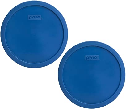 Pyrex 7401-PC 3 Cup Lake Blue Round Plastic Lid (2, Lake Blue)