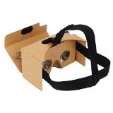 CreateGreat 3D Virtual Reality Cardboard Complete Kit V20 for Google Cardboard with Head Strap Compatible with Android and Apple Easy Setup Fit for 3-6inch Screen Natural