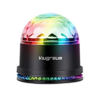 Viugreum Disco Ball Party Lights, 54 Leds 6 Color Changing RGB Auto Sound Magic Strobe Stage Lights for Dancing DJ Party Wedding Show KTV Nightclub Festival Xmas Halloween