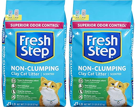 Fresh Step Extreme Clay, Non Clumping Cat Litter, Scented, 21 Pounds (2-Pack)