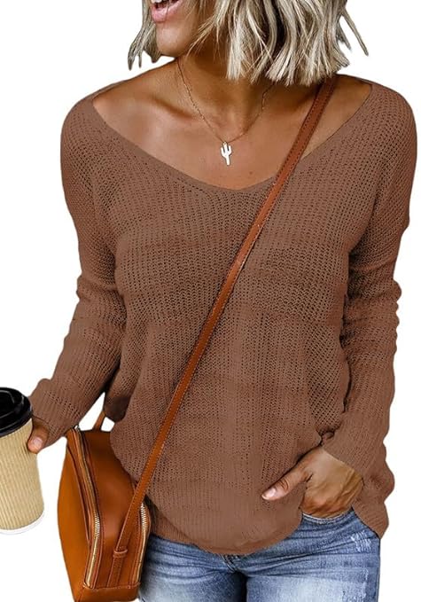 Dokotoo Womens 2023 Cute Summer Fall Color Block Striped Lightweight Comfy Cable Knit Beach Pullover Sweaters