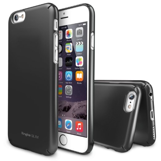 iPhone 6 Case - Ringke SLIM Case [Better Grip][GunMetal] Full Top and Bottom Coverage Premium Dual Coated Hard Case for Apple iPhone 6 - Eco Package