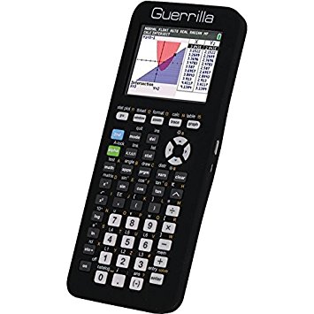Guerrilla Silicone Case for Texas Instruments TI-84 Plus CE Color Edition Graphing Calculator With Screen protector and Graphing Ruler, Black