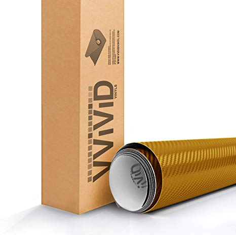 VViViD XPO Dry Carbon Fiber Gold Vinyl Wrap Roll with Air Release Technology (1ft x 5ft)