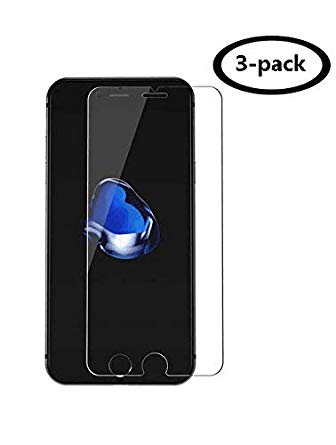Screen Protector Compatible for iPhone 6 Plus/7 Plus/8 Plus,3-Pack,Touch Screen Accuracy,0.3mm Thin 9H Hardness,Easy Installation,Bubble Free,[5.5 Inch] …