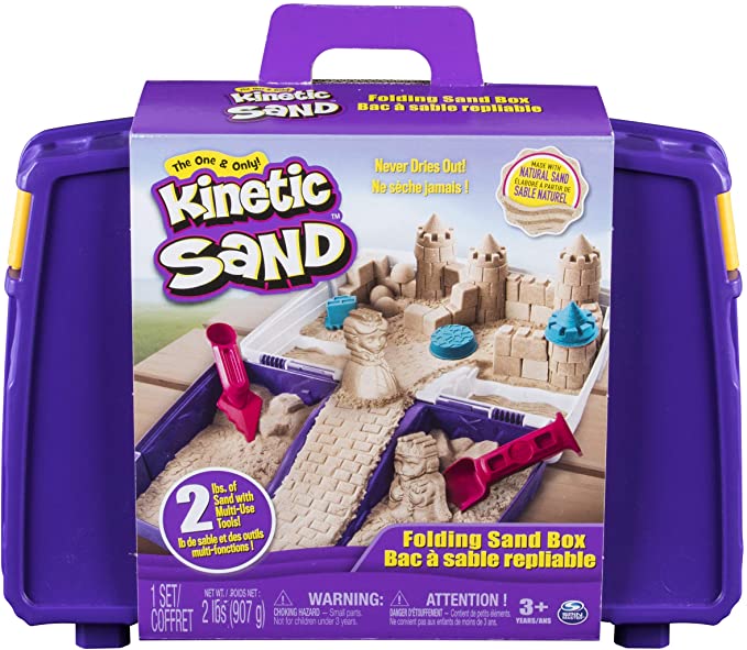 Kinetic Sand, Folding Sand Box with 2 Pounds of Kinetic Sand