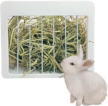 kathson Rabbit Hay Feeder Bunny Food Dispenser Alfalfa Grass Manger Holder Less Wasted for Guinea Pig Chinchilla Ferret