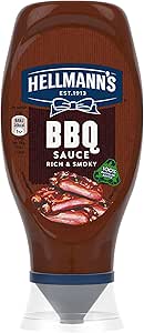 Hellmann's Rich & Smoky BBQ Sauce Condiment squeeze bottle made of 100% recycled plastic for burgers, chicken and chips 430 ml