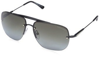 Tom Ford Men's Nils Semi Rimless Aviator Sunglasses in Matte Black FT0380 02B 61