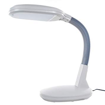 Lavish Home 72-L1195 Sunlight Desk Lamp with Dimmer Switch, 26" x 9.5" x 7", White/LED