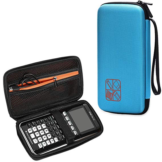 BOVKE for Graphing Calculator Texas Instruments TI-84/Plus CE Hard EVA Shockproof Carrying Case Storage Travel Case Bag Protective Pouch Box,Blue