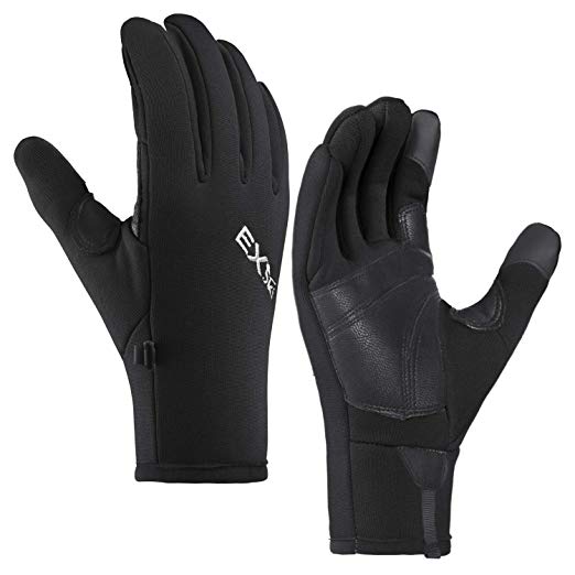 MCTi Winter Touchscreen Gloves Thermal Leather Palm for Running Driving Cycling