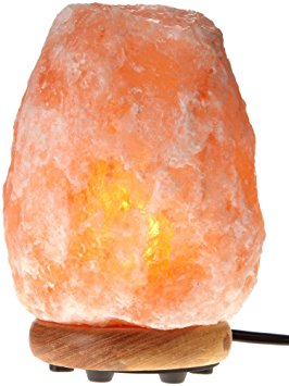 Himalayan Glow 1004 Hand Carved Natural Crystal Himalayan Salt Lamp With Genuine Neem Wood Base, Bulb And Dimmer Control. 10 to 11 Inch, 13 lbs to 15 lbs