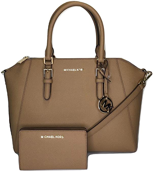 MICHAEL Michael Kors Ciara Large TZ Satchel bundled with Michael Kors Jet Set Travel Slim Bifold Wallet