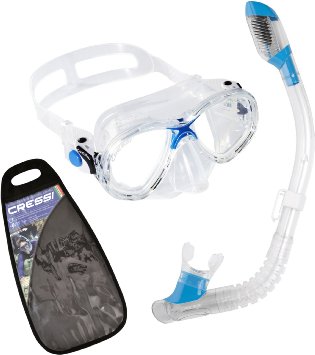 Cressi Kids Snorkel Set - Kids Mask and Dry Snorkel - Snorkeling Gear Youth, Made in Italy