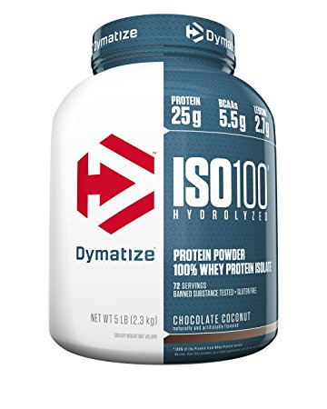 Dymatize ISO 100 Whey Protein Powder Isolate, Chocolate Coconut, 5 lbs